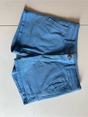 American Eagle Women's Light Blue Casual Cotton Midi Shorts EUC